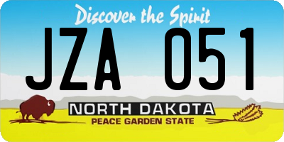 ND license plate JZA051