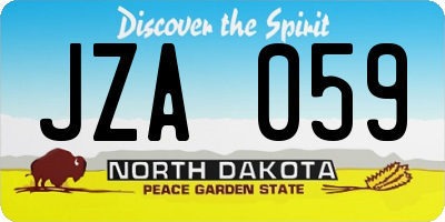 ND license plate JZA059