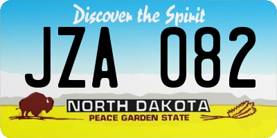 ND license plate JZA082