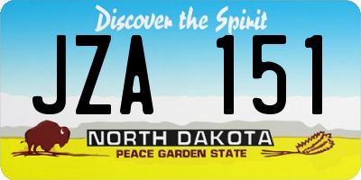 ND license plate JZA151