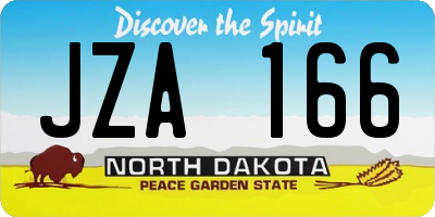 ND license plate JZA166