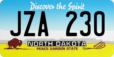 ND license plate JZA230