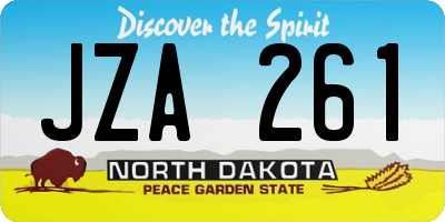 ND license plate JZA261