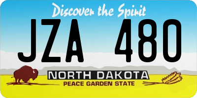 ND license plate JZA480