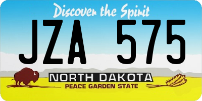 ND license plate JZA575