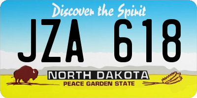 ND license plate JZA618