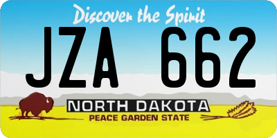 ND license plate JZA662
