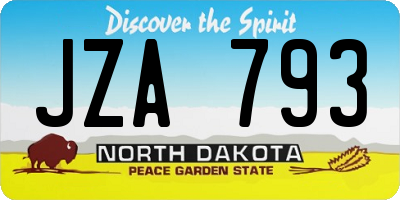 ND license plate JZA793