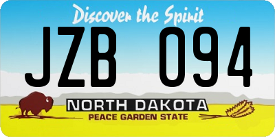 ND license plate JZB094