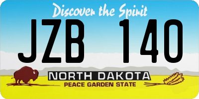 ND license plate JZB140