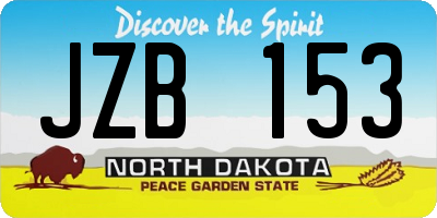 ND license plate JZB153