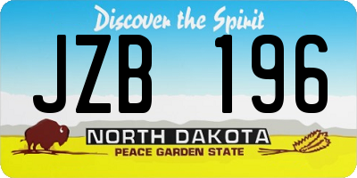 ND license plate JZB196