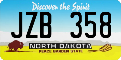 ND license plate JZB358
