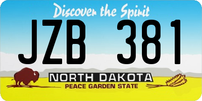 ND license plate JZB381