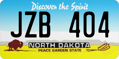 ND license plate JZB404