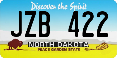 ND license plate JZB422