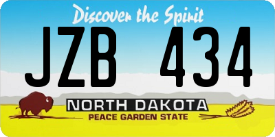 ND license plate JZB434
