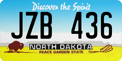 ND license plate JZB436