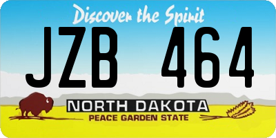 ND license plate JZB464