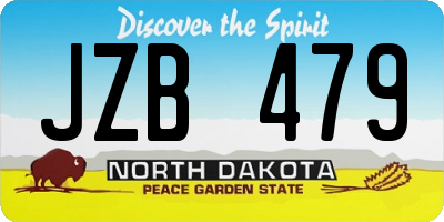 ND license plate JZB479