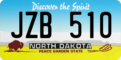 ND license plate JZB510