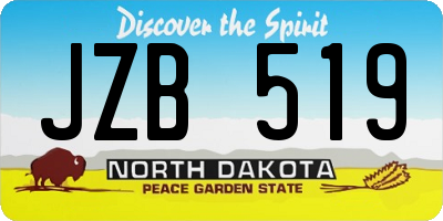 ND license plate JZB519