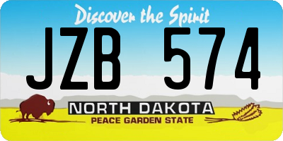 ND license plate JZB574