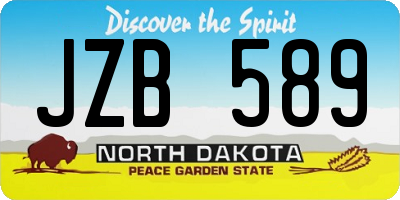 ND license plate JZB589