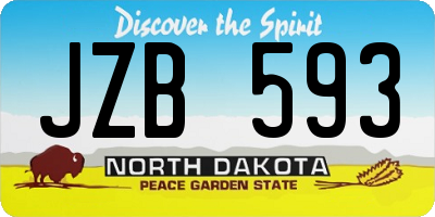 ND license plate JZB593