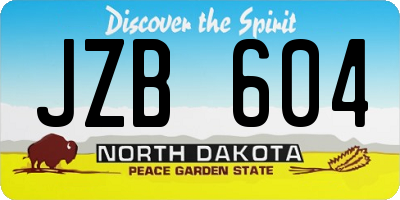 ND license plate JZB604