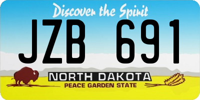 ND license plate JZB691