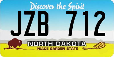 ND license plate JZB712