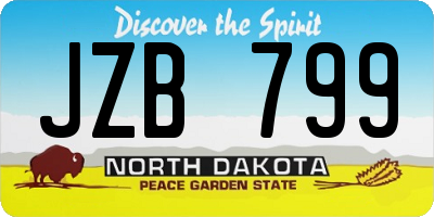 ND license plate JZB799