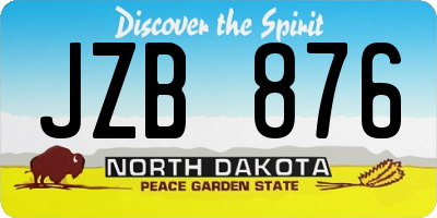 ND license plate JZB876