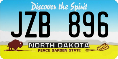 ND license plate JZB896