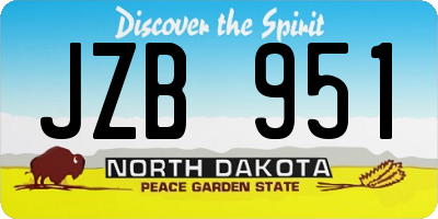 ND license plate JZB951