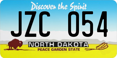 ND license plate JZC054