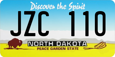 ND license plate JZC110
