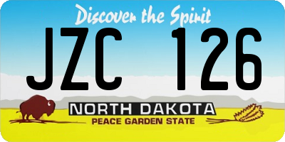 ND license plate JZC126