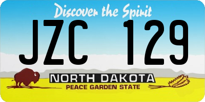 ND license plate JZC129
