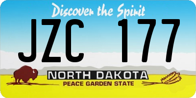 ND license plate JZC177