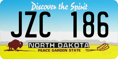 ND license plate JZC186