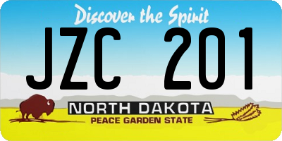 ND license plate JZC201