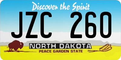 ND license plate JZC260