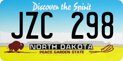 ND license plate JZC298