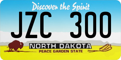 ND license plate JZC300