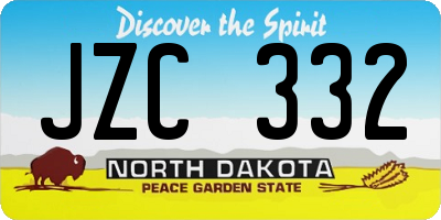 ND license plate JZC332