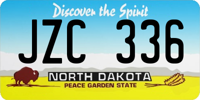 ND license plate JZC336