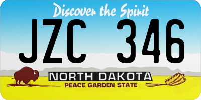 ND license plate JZC346