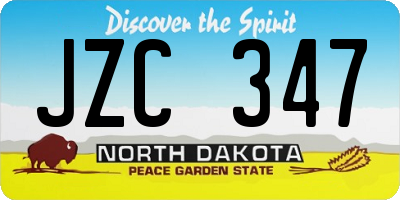 ND license plate JZC347